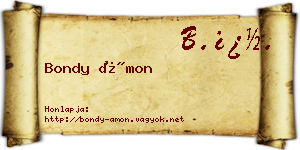 Bondy Ámon névjegykártya